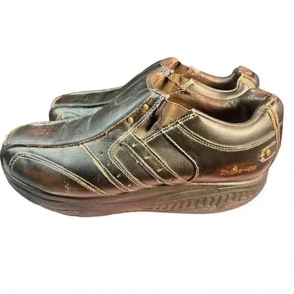 Skechers Men's Size 12 Shape-Ups Rocker Toning Shoe 66501 Strider Brown Leather - Picture 2 of 13